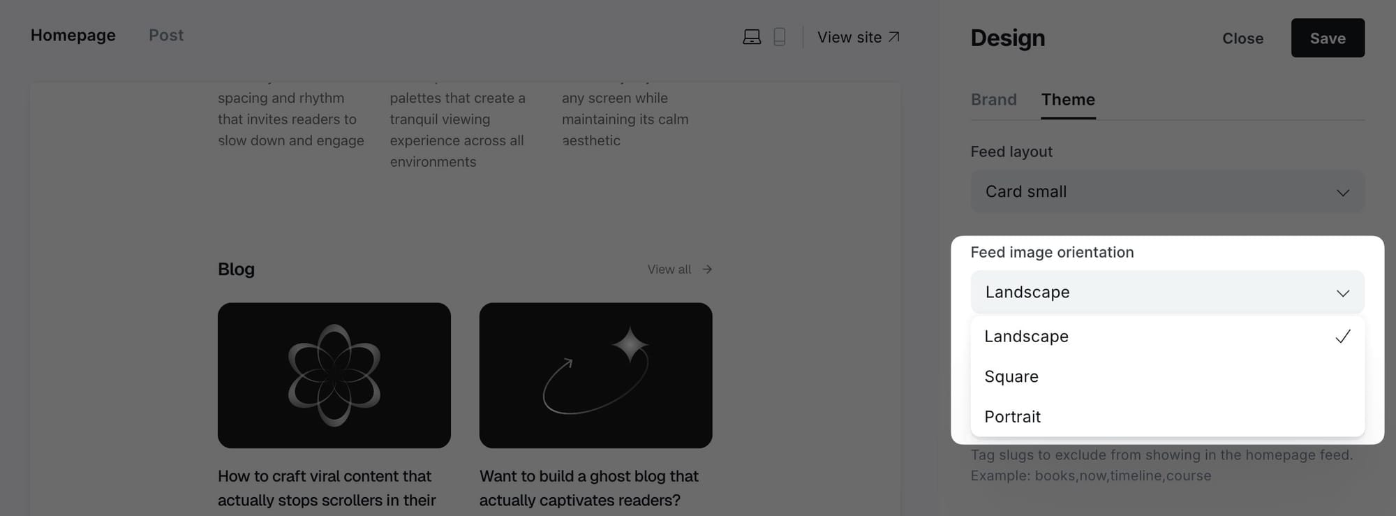 Post layout variations