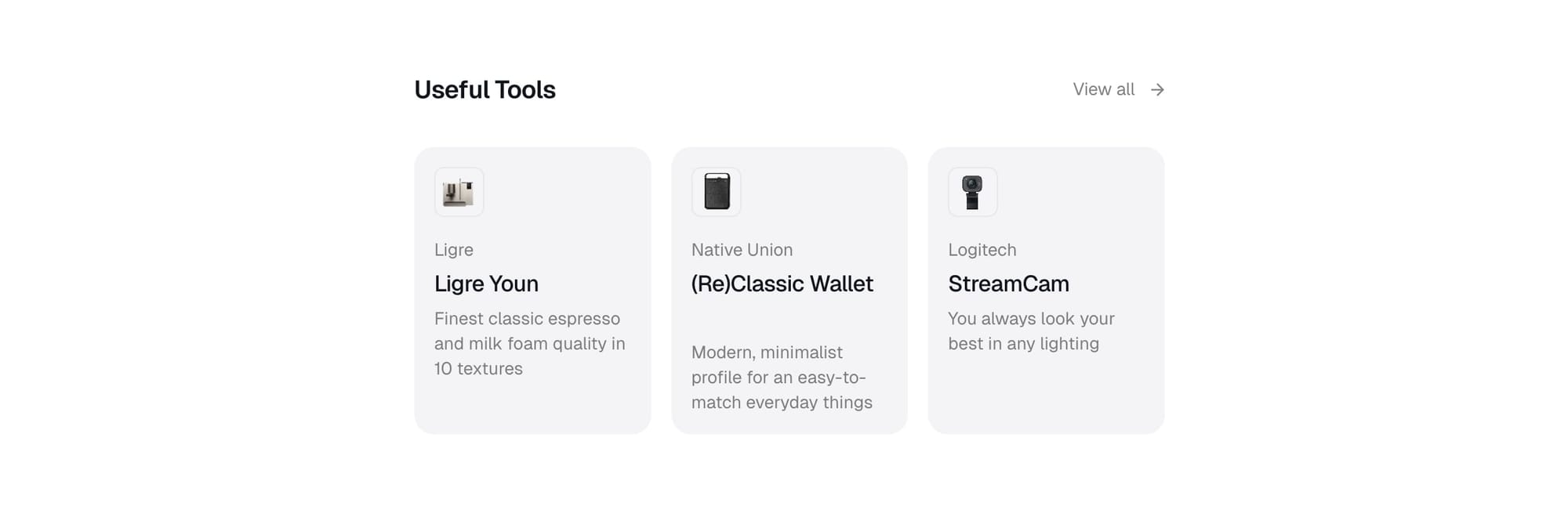 Addons section