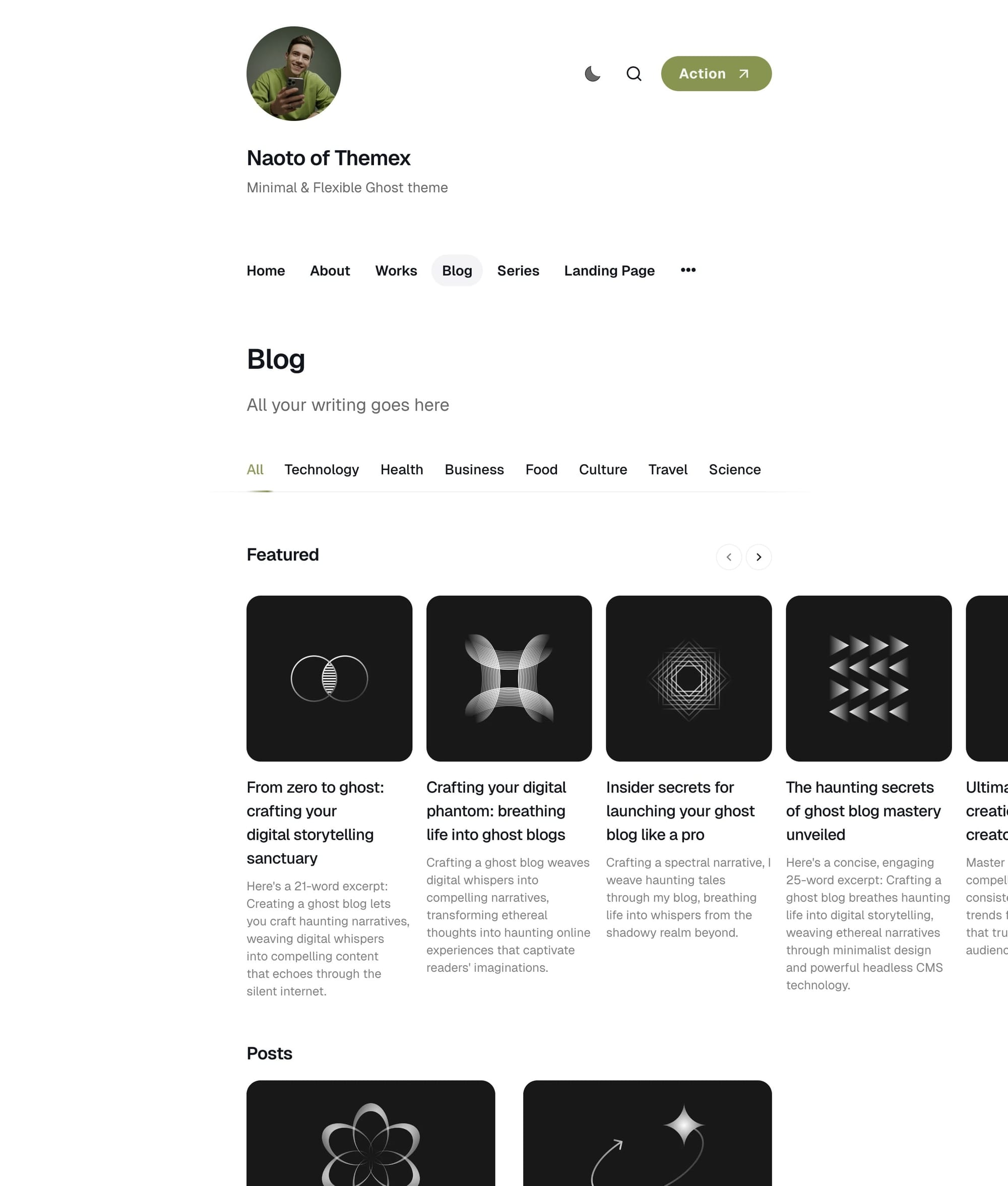 Blog page example