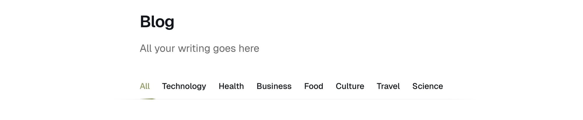Blog category header