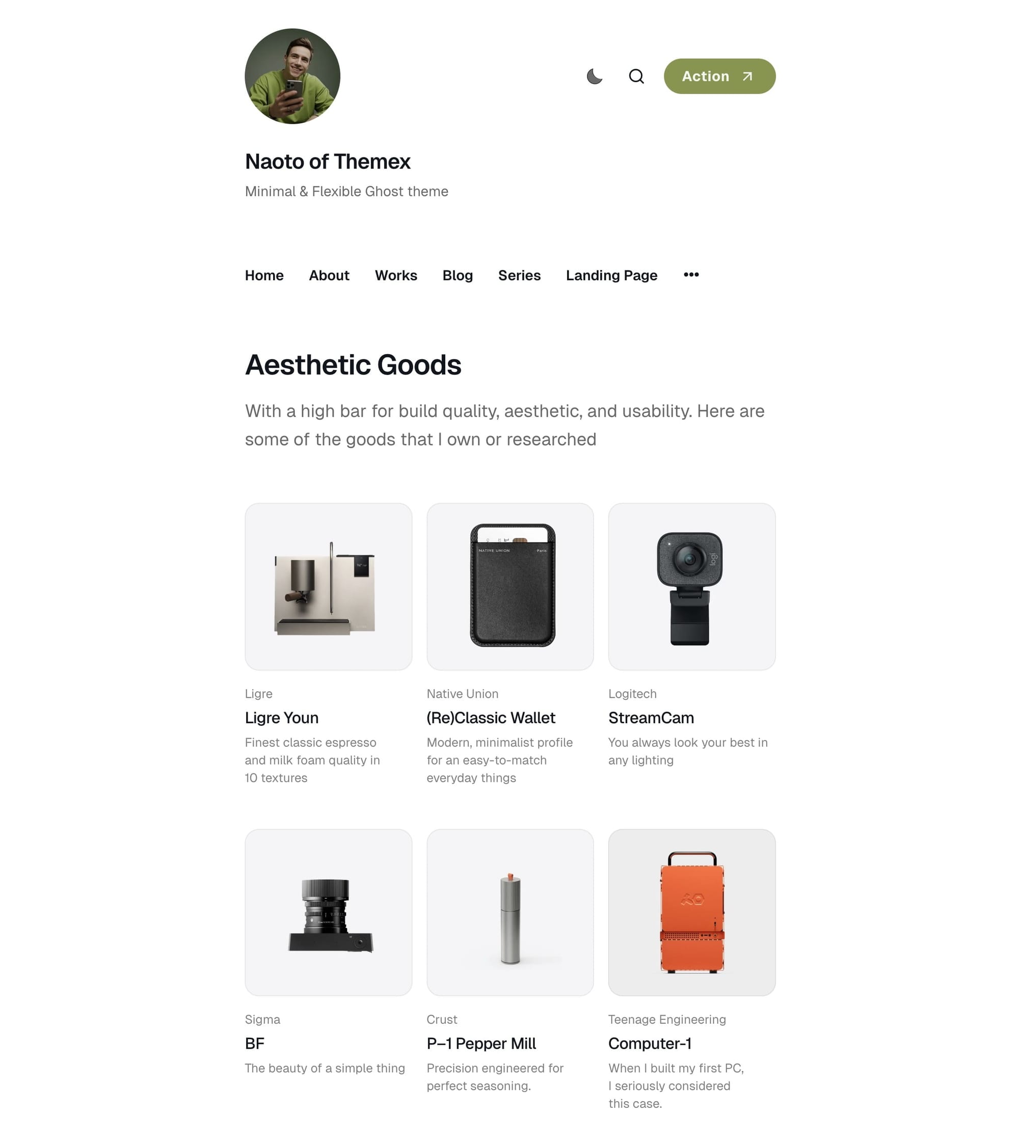 Collection template example 1