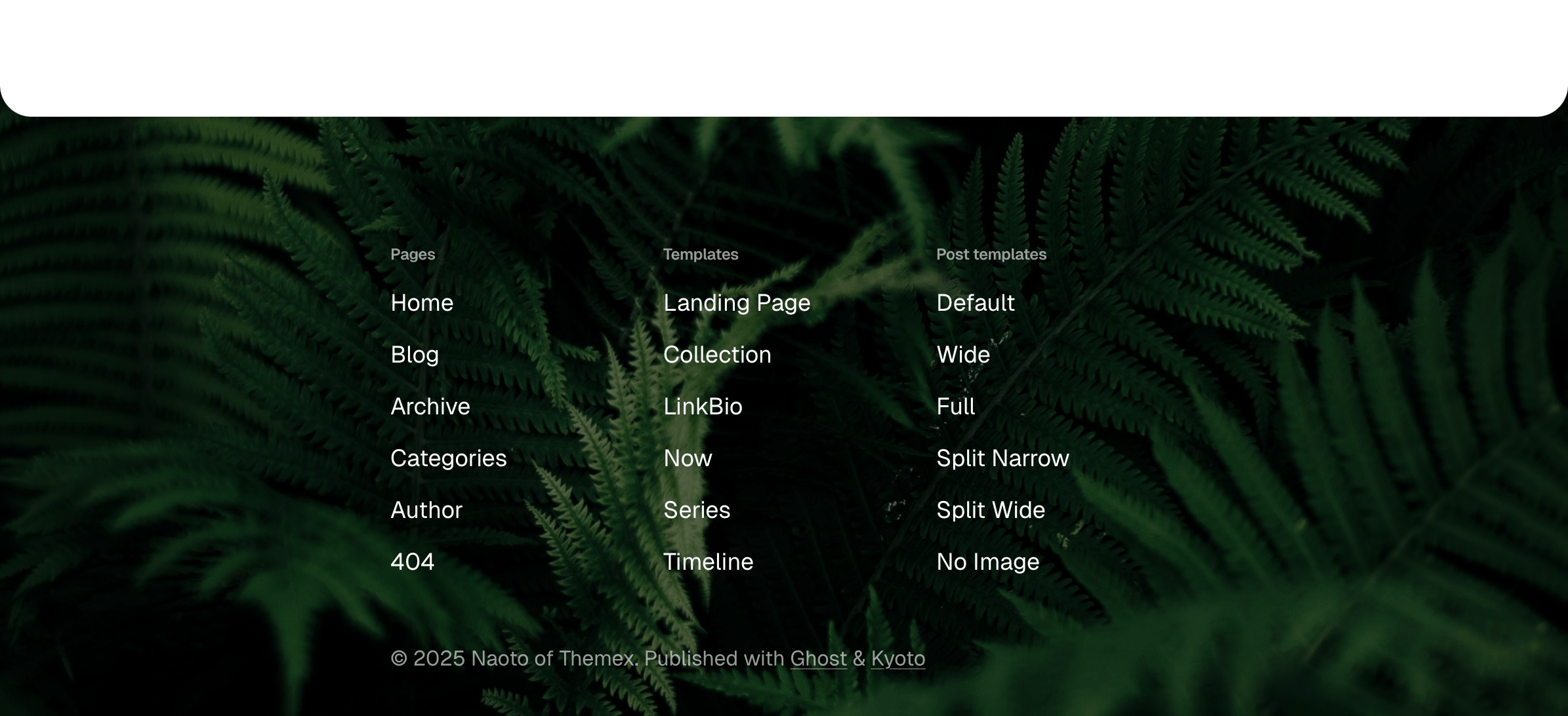 Footer with background image