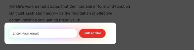 Hero actions - subscription form