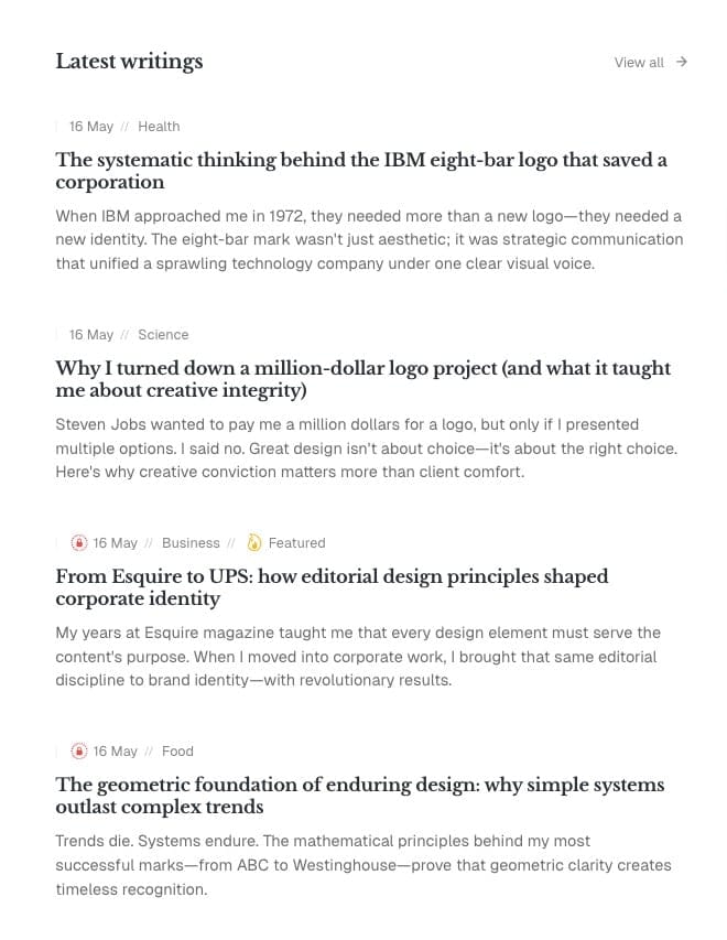 Blog feed section