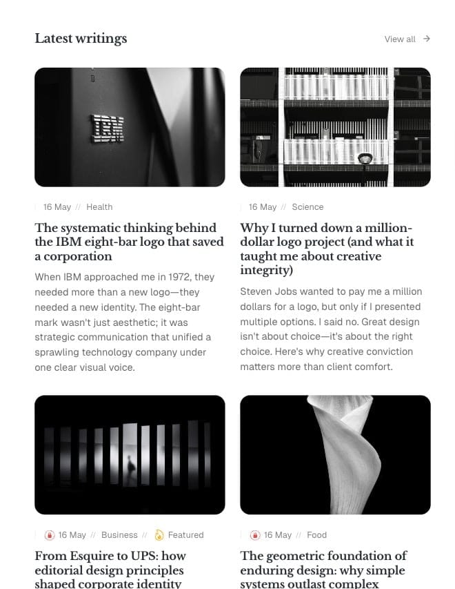 Blog feed section view