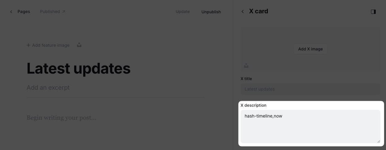 Example of now section settings 2
