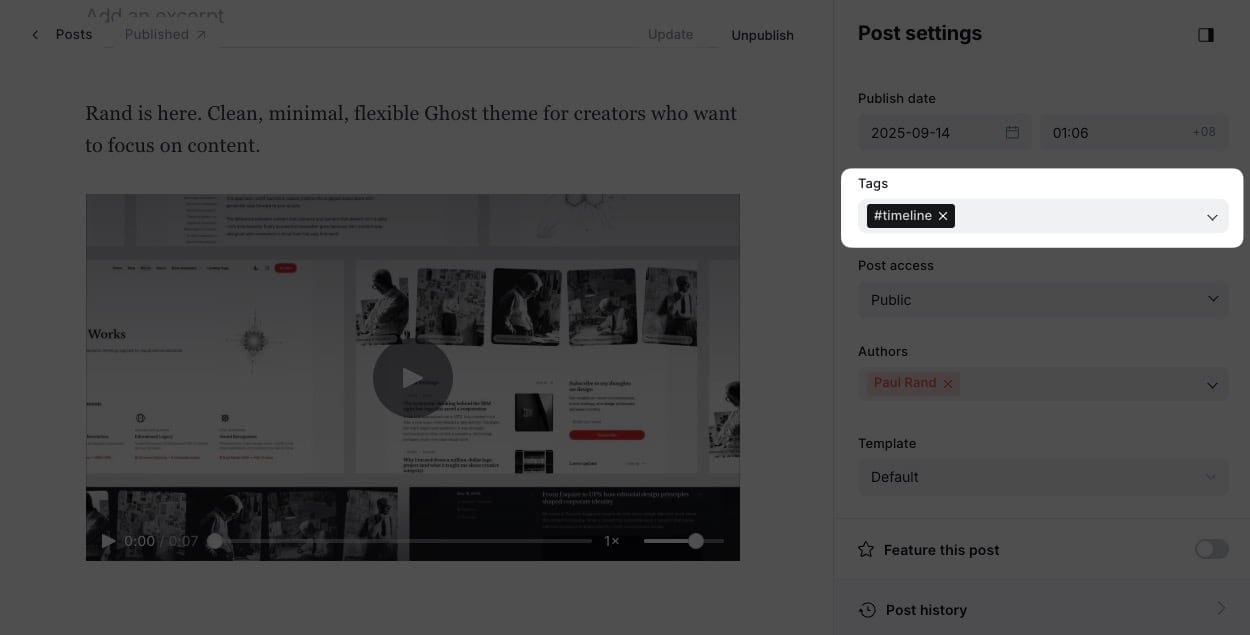 Now content example