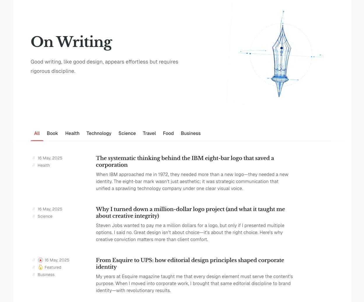 Blog page example