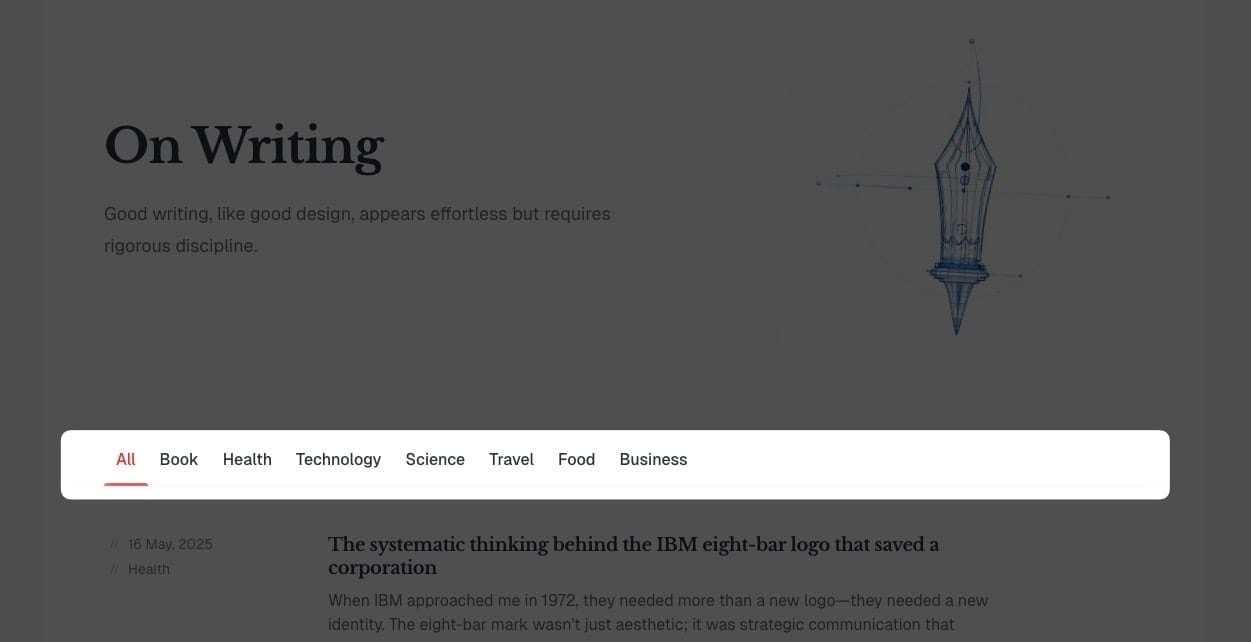 Blog category header