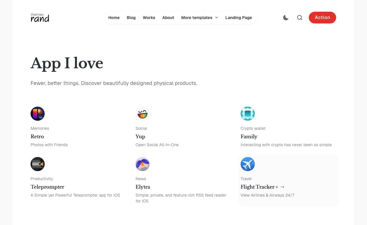 Collection template example 1