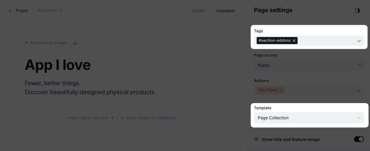 Collection page settings 1