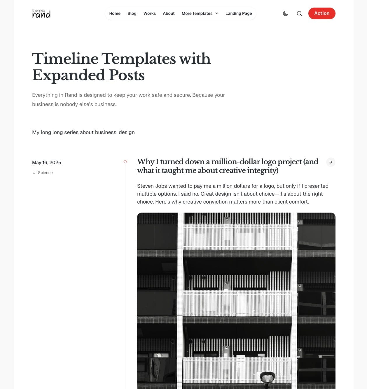 Timeline template example