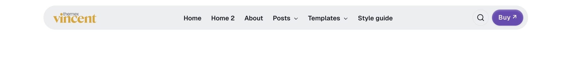 Alternative header layout with horizontal menu