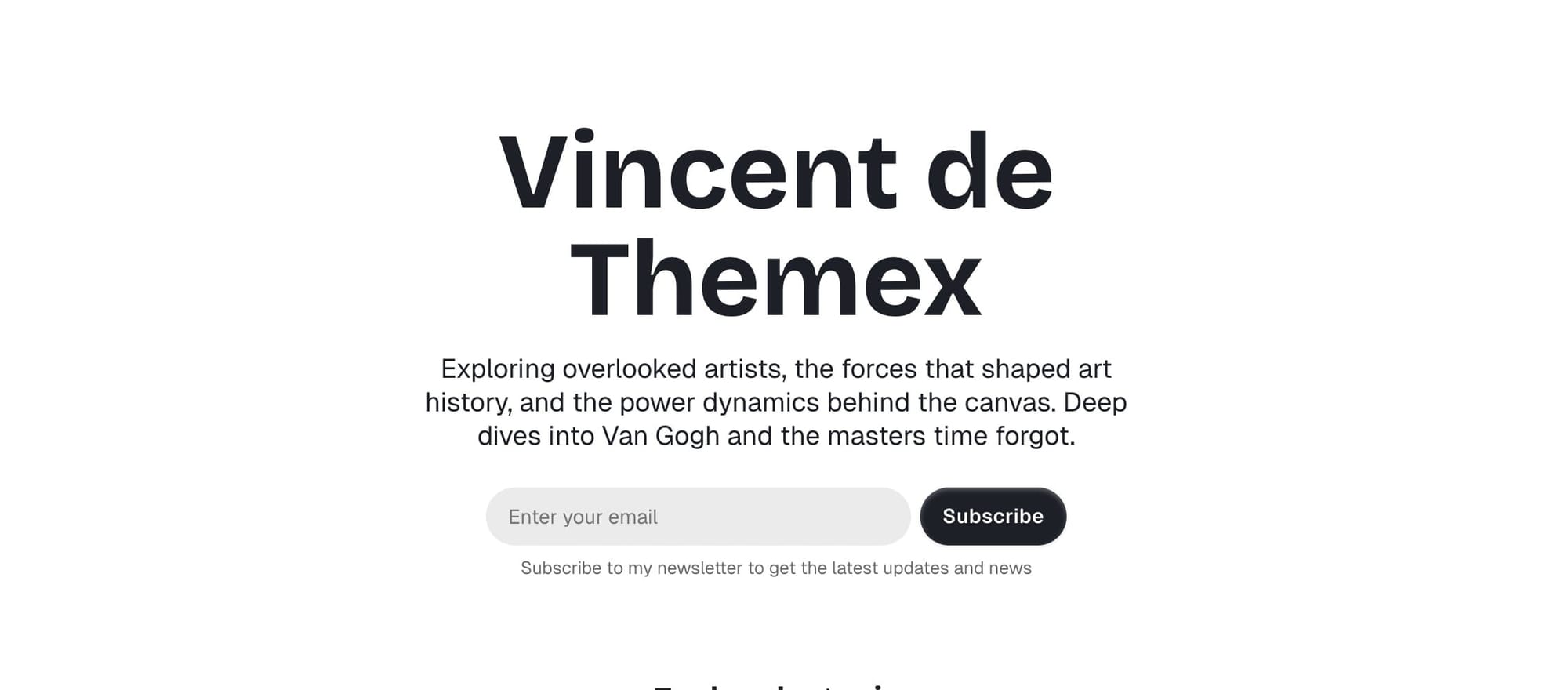 Hero section with site title