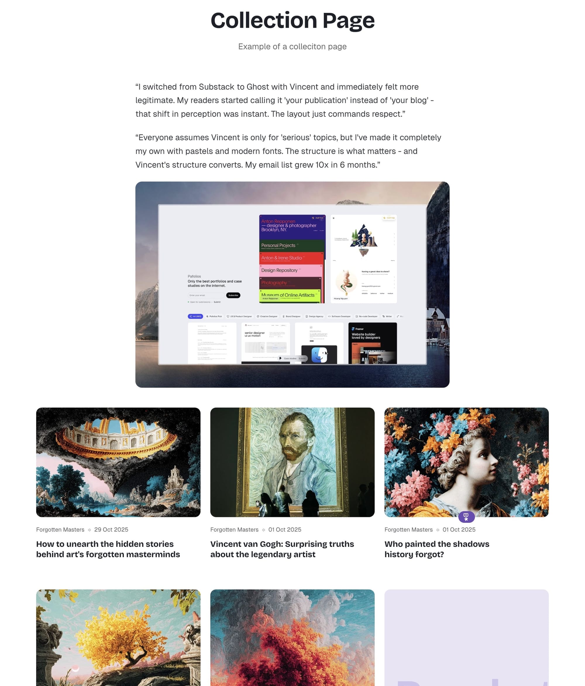 Collection page template