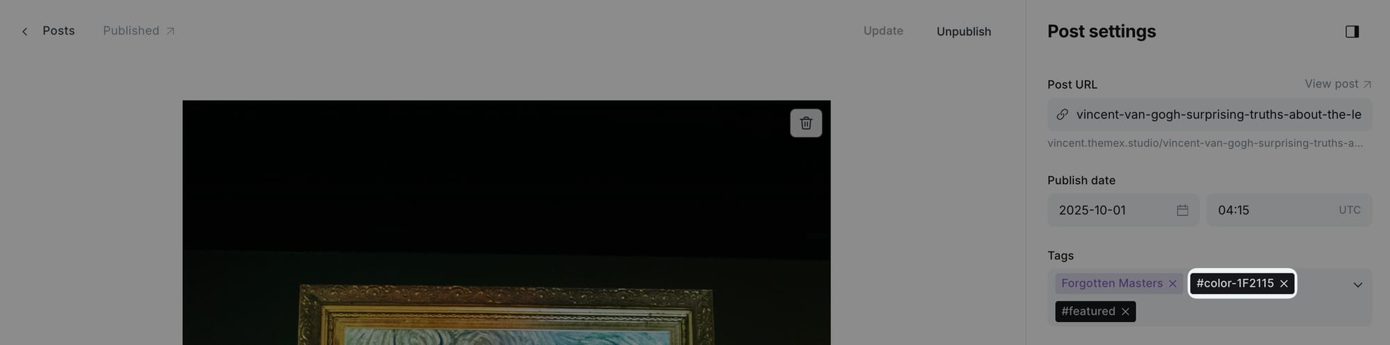 Manual background color tag example