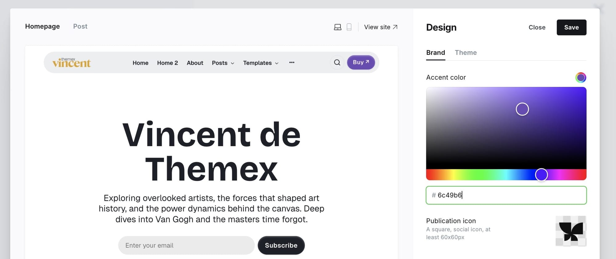 Accent color settings