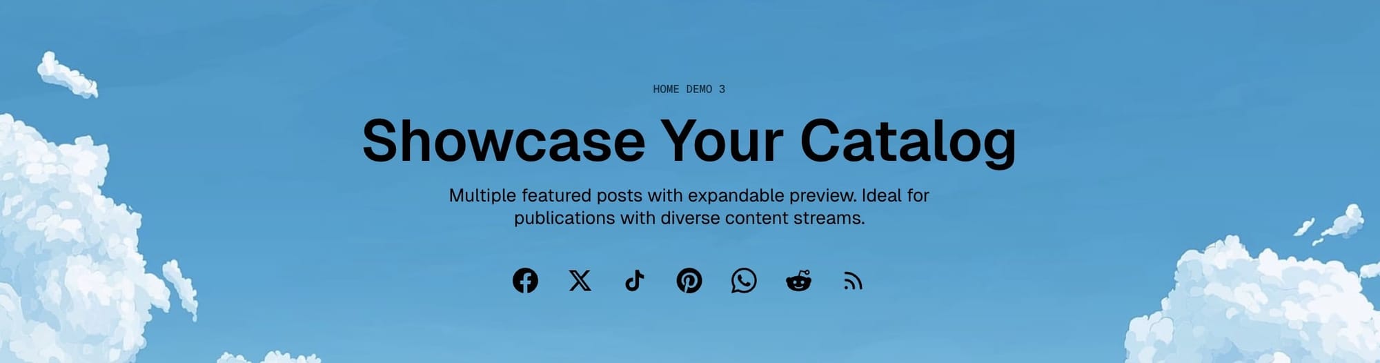 Social links in hero section