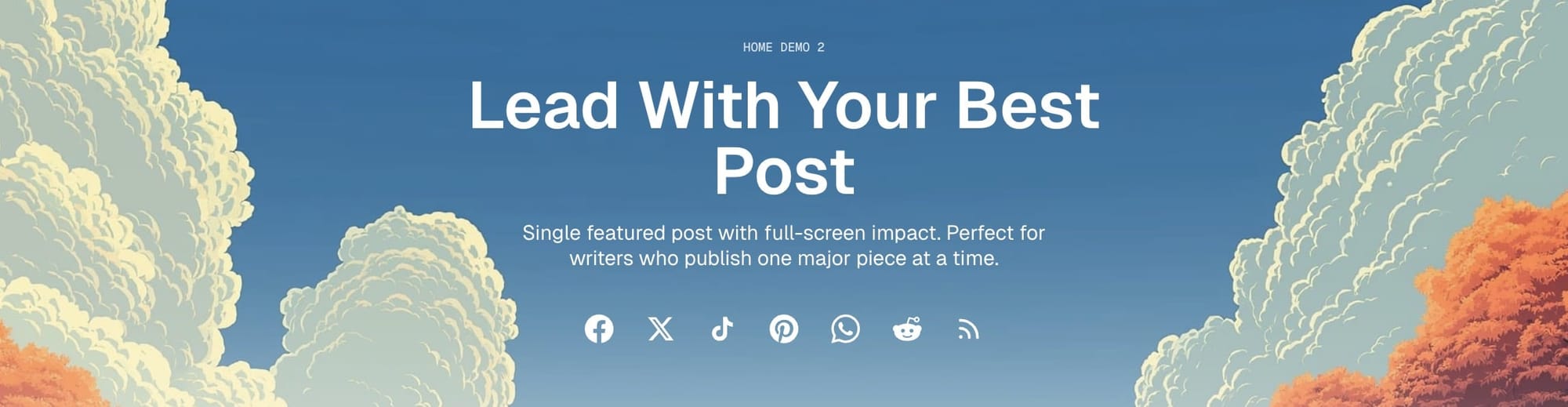 Hero section with subscription form