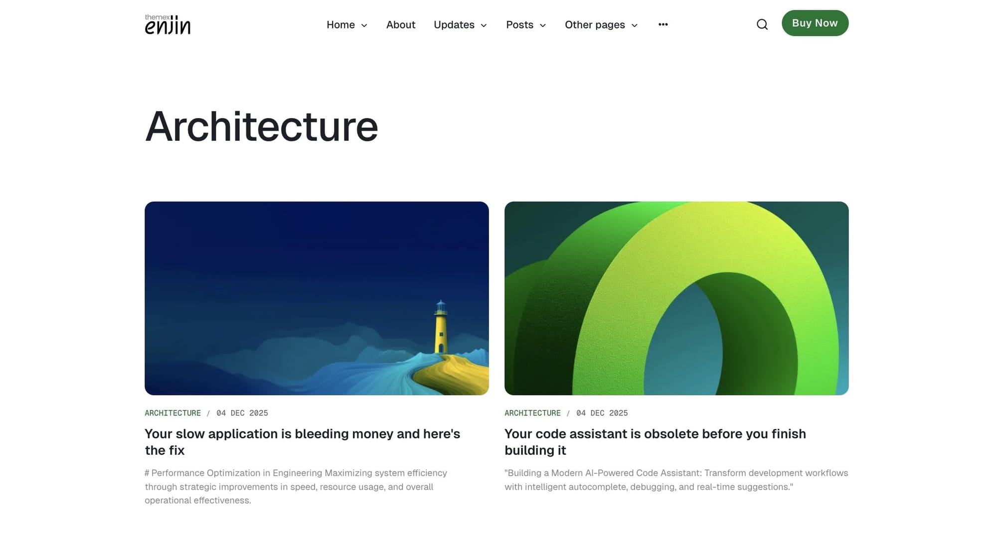 Individual tag page layout