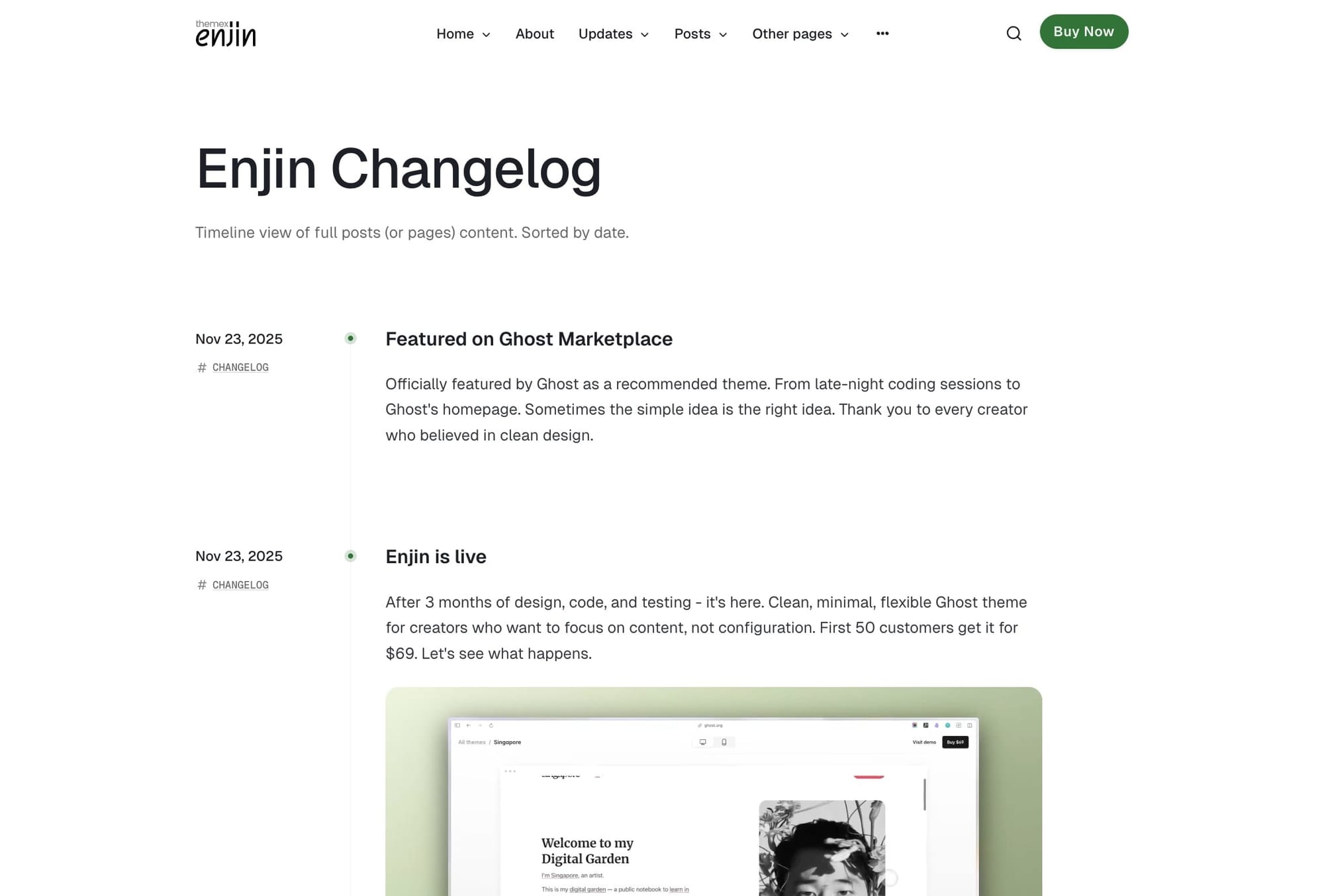 Timeline template layout