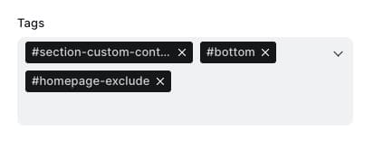 Homepage exclude tag