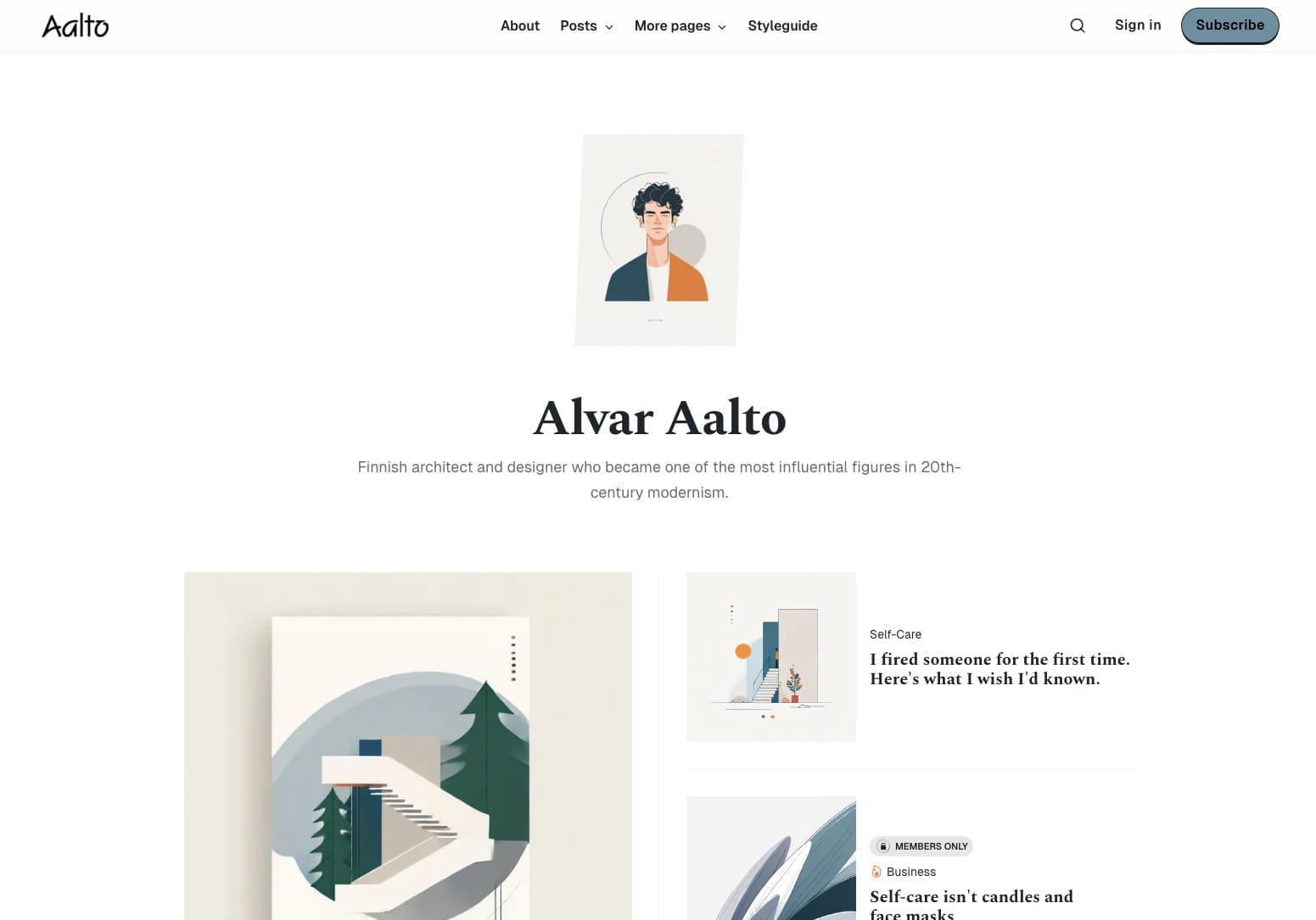 Individual author pages