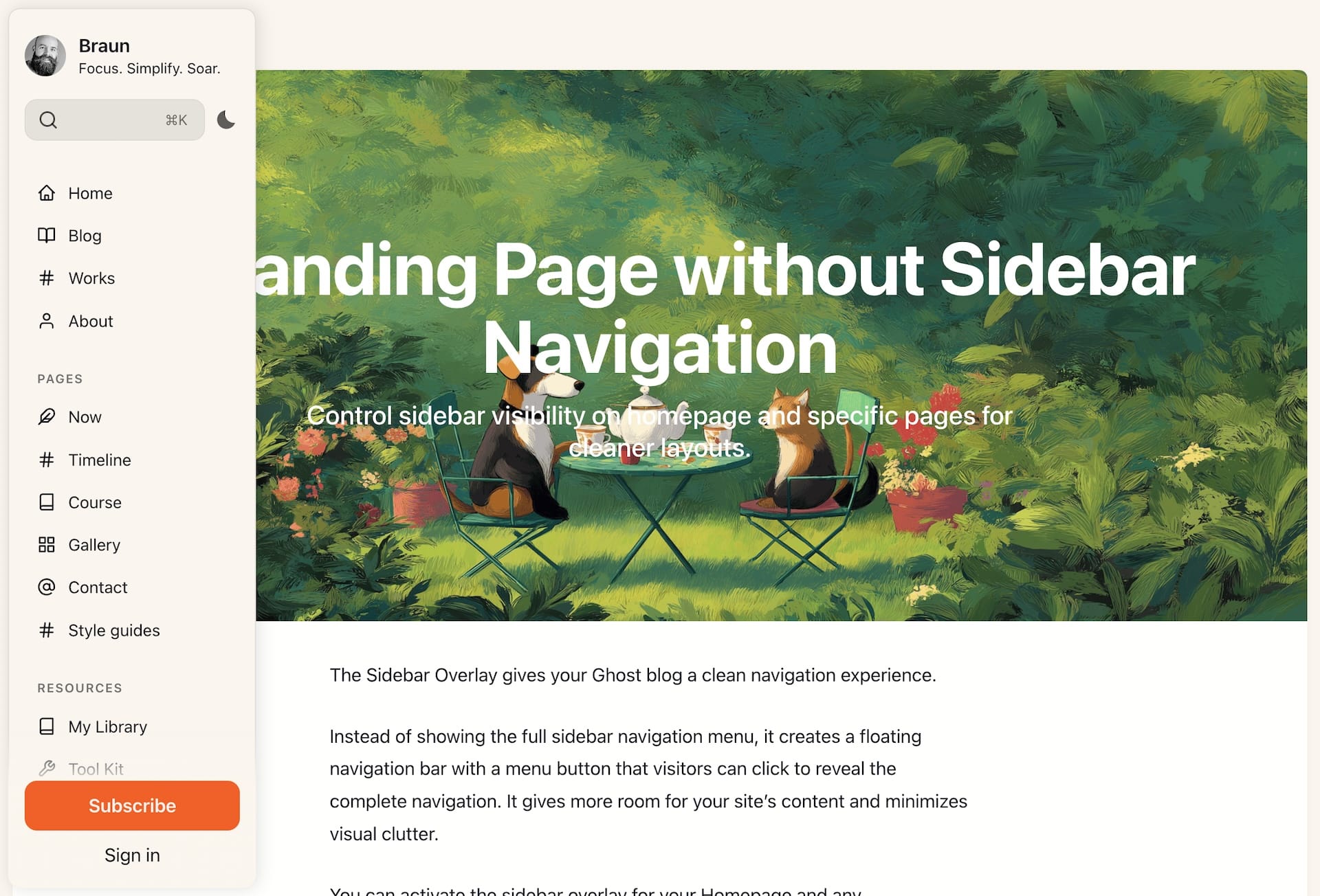 ✨ Sidebar Overlay & Advanced Books Template
