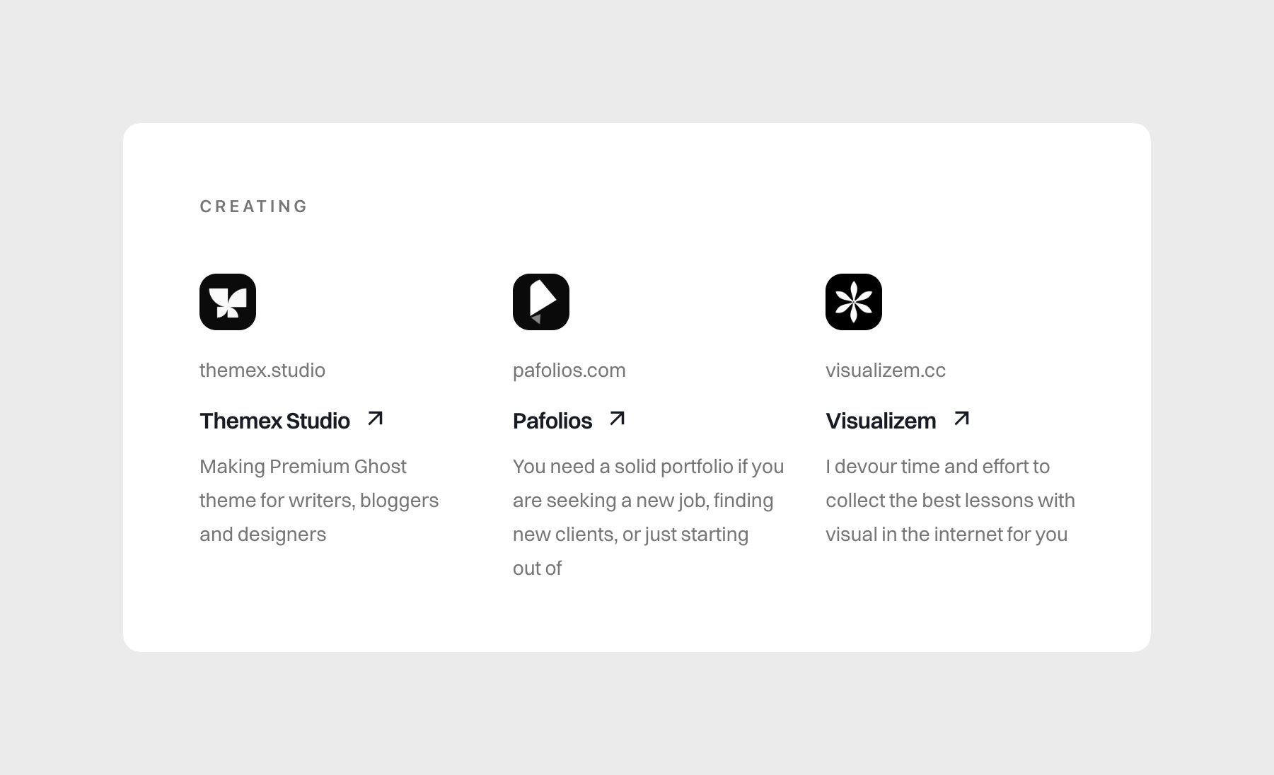 Performance and project cards