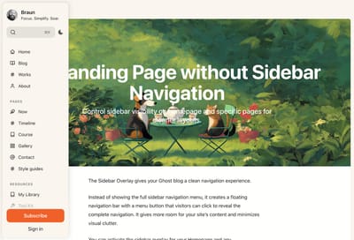 ✨ Sidebar Overlay & Advanced Books Template