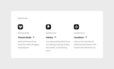 Performance and project cards