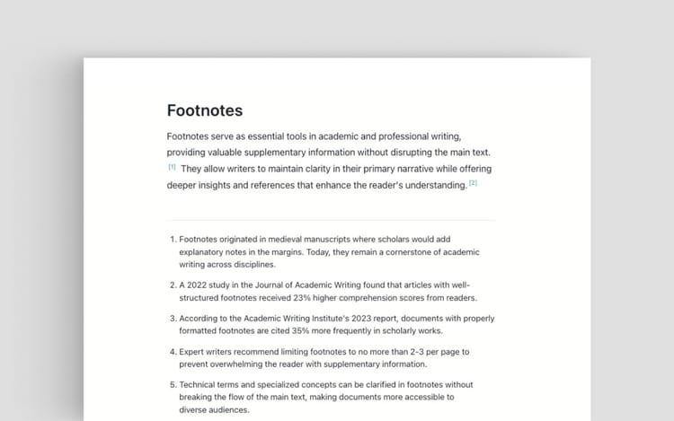 Support footnotes on Posts/Pages