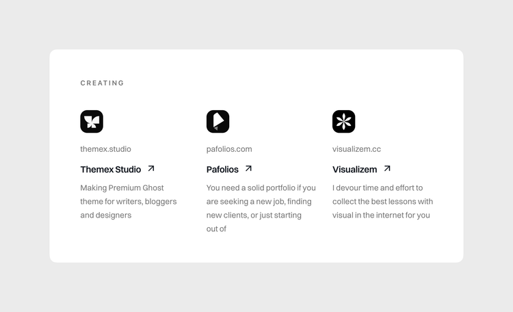 Performance and project cards