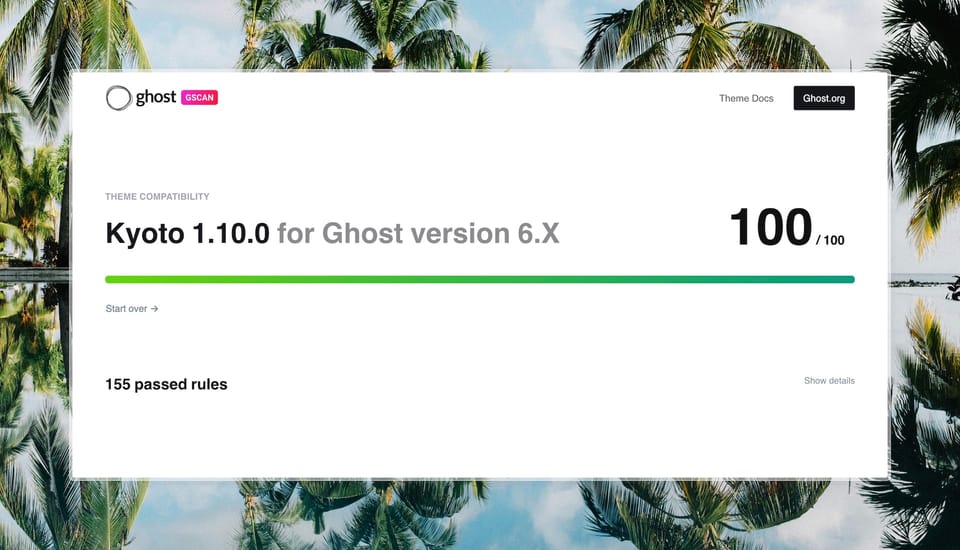 Kyoto is 100% compatible with Ghost 6