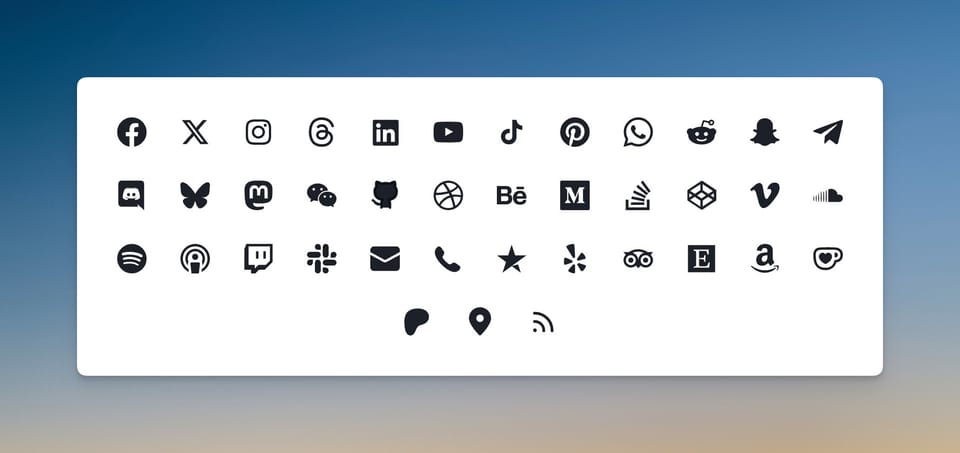 Accessibility, social links, performance & sharing improvements